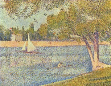 ジョルジュ・スーラ Painting - ラ・グランド・ジャットのセーヌ川 1888